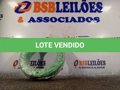LOTE 120 - 01 ROLO DE CABO FLEXÍVEL 100M 1X4MM NA COR VERDE(NOVO). (NO ESTADO) ATENÇÃO! FAZER A VISITAÇÃO ANTES DE ARREMATAR, NÃO SABEMOS SE FUNCIONA. LEILÃO NÃO TEM GARANTIA E NEM DEVOLUÇÃO, SUJEITO A POSSÍVEIS AVARIAS VISÍVEIS/OCULTAS E/OU AUSÊNCIA DE COMPONENTES.