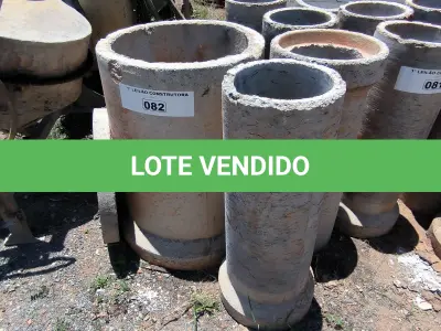 LOTE 082 - 05 MANILHAS EM CONCRETO (NO ESTADO, NÃO SABEMOS SE FUNCIONA. LEILÃO NÃO TEM GARANTIA E NEM DEVOLUÇÃO).