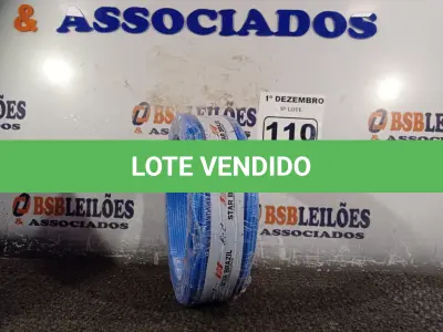 LOTE 110 - 01 ROLO DE CABO FLEXÍVEL 100M 1X2,5MM NA COR AZUL(NOVO). (NO ESTADO) ATENÇÃO! FAZER A VISITAÇÃO ANTES DE ARREMATAR, NÃO SABEMOS SE FUNCIONA. LEILÃO NÃO TEM GARANTIA E NEM DEVOLUÇÃO, SUJEITO A POSSÍVEIS AVARIAS VISÍVEIS/OCULTAS E/OU AUSÊNCIA DE COMPONENTES.