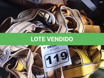 LOTE 119 - 05 CINTOS DE SEGURANÇA NO TRABALHO. (NO ESTADO) ATENÇÃO! FAZER A VISITAÇÃO ANTES DE ARREMATAR, NÃO SABEMOS SE FUNCIONA. LEILÃO NÃO TEM GARANTIA E NEM DEVOLUÇÃO, SUJEITO A POSSÍVEIS AVARIAS VISÍVEIS/OCULTAS E/OU AUSÊNCIA DE COMPONENTES.