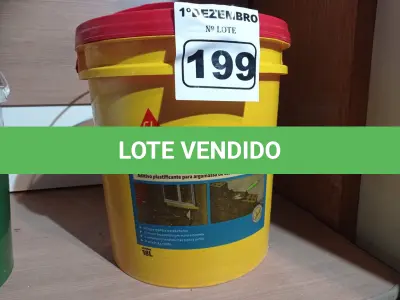 LOTE 199 - 01 BALDE DE SIKANOL ALVENARIA, ADITIVO PLASTIFICANTE PARA ARGAMASSA DE ASSENTAMENTO E REBOCO. (NO ESTADO) ATENÇÃO! FAZER A VISITAÇÃO ANTES DE ARREMATAR, NÃO SABEMOS SE FUNCIONA. LEILÃO NÃO TEM GARANTIA E NEM DEVOLUÇÃO, SUJEITO A POSSÍVEIS AVARIAS VISÍVEIS/OCULTAS E/OU AUSÊNCIA DE COMPONENTES.