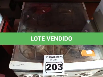 LOTE 203 - 01 FOGÃO A GÁS 04 BOCAS MARCA BRASTEMP. (NO ESTADO) ATENÇÃO! FAZER A VISITAÇÃO ANTES DE ARREMATAR, NÃO SABEMOS SE FUNCIONA. LEILÃO NÃO TEM GARANTIA E NEM DEVOLUÇÃO, SUJEITO A POSSÍVEIS AVARIAS VISÍVEIS/OCULTAS E/OU AUSÊNCIA DE COMPONENTES.