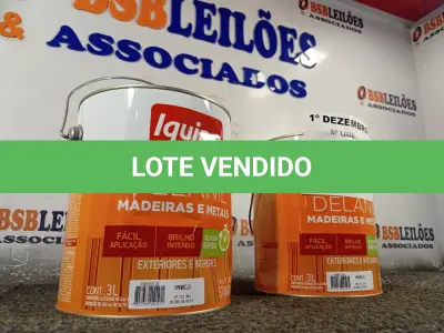 LOTE 152 - 02 GALÕES DE ESMALTE IQUINE MADEIRA E METAIS 3,6L NAS CORES AMARELO. (NO ESTADO) ATENÇÃO! FAZER A VISITAÇÃO ANTES DE ARREMATAR, NÃO SABEMOS SE FUNCIONA. LEILÃO NÃO TEM GARANTIA E NEM DEVOLUÇÃO, SUJEITO A POSSÍVEIS AVARIAS VISÍVEIS/OCULTAS E/OU AUSÊNCIA DE COMPONENTES.