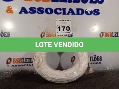 LOTE 170 - 01 ROLO DE CABO FLEXÍVEL 100M 1X4MM NA COR BRANCA(NOVO). (NO ESTADO) ATENÇÃO! FAZER A VISITAÇÃO ANTES DE ARREMATAR, NÃO SABEMOS SE FUNCIONA. LEILÃO NÃO TEM GARANTIA E NEM DEVOLUÇÃO, SUJEITO A POSSÍVEIS AVARIAS VISÍVEIS/OCULTAS E/OU AUSÊNCIA DE COMPONENTES.