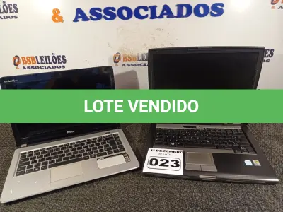 LOTE 023 - 02 NOTEBOOK’S MARCAS E MODELOS DIVERSOS. (NO ESTADO) ATENÇÃO! FAZER A VISITAÇÃO ANTES DE ARREMATAR, NÃO SABEMOS SE FUNCIONA. LEILÃO NÃO TEM GARANTIA E NEM DEVOLUÇÃO, SUJEITO A POSSÍVEIS AVARIAS VISÍVEIS/OCULTAS E/OU AUSÊNCIA DE COMPONENTES.