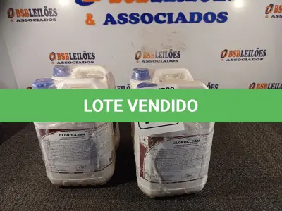 LOTE 124 - 20 LITROS DE CLOROCLEAN, LIMPADOR DESINFETANTE CLORADO PARA INDÚSTRIAS ALIMENTÍCIAS E AFINS.  (NO ESTADO) ATENÇÃO! FAZER A VISITAÇÃO ANTES DE ARREMATAR, NÃO SABEMOS SE FUNCIONA. LEILÃO NÃO TEM GARANTIA E NEM DEVOLUÇÃO, SUJEITO A POSSÍVEIS AVARIAS VISÍVEIS/OCULTAS E/OU AUSÊNCIA DE COMPONENTES.