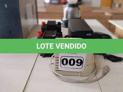 LOTE 009 - 02 TRANSFORMADORES, 02 NOBREAKS, 01 TELEFONE. (NO ESTADO DE CONSERVAÇÃO QUE SE ENCONTRAM, NÃO SABEMOS SE FUNCIONAM. LEILÃO NÃO TEM GARANTIA E NEM DEVOLUÇÃO).