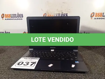 LOTE 037 - 01 NOTEBOOK MARCA SAMSUNG. (NO ESTADO) ATENÇÃO! FAZER A VISITAÇÃO ANTES DE ARREMATAR, NÃO SABEMOS SE FUNCIONA. LEILÃO NÃO TEM GARANTIA E NEM DEVOLUÇÃO, SUJEITO A POSSÍVEIS AVARIAS VISÍVEIS/OCULTAS E/OU AUSÊNCIA DE COMPONENTES.