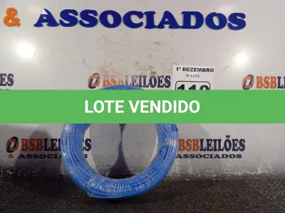LOTE 110 - 01 ROLO DE CABO FLEXÍVEL 100M 1X2,5MM NA COR AZUL(NOVO). (NO ESTADO) ATENÇÃO! FAZER A VISITAÇÃO ANTES DE ARREMATAR, NÃO SABEMOS SE FUNCIONA. LEILÃO NÃO TEM GARANTIA E NEM DEVOLUÇÃO, SUJEITO A POSSÍVEIS AVARIAS VISÍVEIS/OCULTAS E/OU AUSÊNCIA DE COMPONENTES.