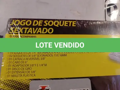 LOTE 051 - 01 JOGO DE SOQUETE SEXTAVADO 40 PEÇAS. (NO ESTADO) ATENÇÃO! FAZER A VISITAÇÃO ANTES DE ARREMATAR, NÃO SABEMOS SE FUNCIONA. LEILÃO NÃO TEM GARANTIA E NEM DEVOLUÇÃO, SUJEITO A POSSÍVEIS AVARIAS VISÍVEIS/OCULTAS E/OU AUSÊNCIA DE COMPONENTES.