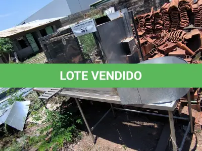 LOTE 093 - 01 LOTE COM BANCADA EM INOX (NO ESTADO, NÃO SABEMOS SE FUNCIONA. LEILÃO NÃO TEM GARANTIA E NEM DEVOLUÇÃO).