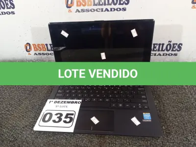 LOTE 035 - 01 NOTEBOOK MARCA ASUS. (NO ESTADO) ATENÇÃO! FAZER A VISITAÇÃO ANTES DE ARREMATAR, NÃO SABEMOS SE FUNCIONA. LEILÃO NÃO TEM GARANTIA E NEM DEVOLUÇÃO, SUJEITO A POSSÍVEIS AVARIAS VISÍVEIS/OCULTAS E/OU AUSÊNCIA DE COMPONENTES.