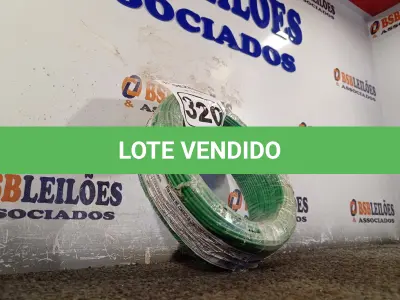 LOTE 320 - 01 ROLO DE CABO FLEXÍVEL 100M 1X2,5MM NA COR VERDE(NOVO). (NO ESTADO) ATENÇÃO! FAZER A VISITAÇÃO ANTES DE ARREMATAR, NÃO SABEMOS SE FUNCIONA. LEILÃO NÃO TEM GARANTIA E NEM DEVOLUÇÃO, SUJEITO A POSSÍVEIS AVARIAS VISÍVEIS/OCULTAS E/OU AUSÊNCIA DE COMPONENTES.