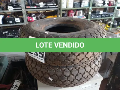 LOTE 235 - 02 PNEUS PARA EMPILHADEIRA 6-00X9. (NO ESTADO) ATENÇÃO! FAZER A VISITAÇÃO ANTES DE ARREMATAR, NÃO SABEMOS SE FUNCIONA. LEILÃO NÃO TEM GARANTIA E NEM DEVOLUÇÃO, SUJEITO A POSSÍVEIS AVARIAS VISÍVEIS/OCULTAS E/OU AUSÊNCIA DE COMPONENTES.