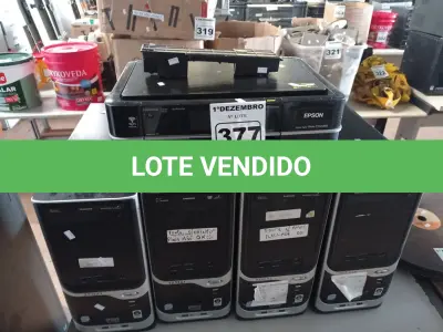 LOTE 377 - 04 CPU’S E 01 IMPRESSORA JATO DE TINTA EPSON PHOTO TX720WD. (NO ESTADO) ATENÇÃO! FAZER A VISITAÇÃO ANTES DE ARREMATAR, NÃO SABEMOS SE FUNCIONA. LEILÃO NÃO TEM GARANTIA E NEM DEVOLUÇÃO, SUJEITO A POSSÍVEIS AVARIAS VISÍVEIS/OCULTAS E/OU AUSÊNCIA DE COMPONENTES.