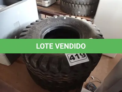 LOTE 419 - 02 PNEUS PARA EMPILHADEIRA 6-50X10. (NO ESTADO) ATENÇÃO! FAZER A VISITAÇÃO ANTES DE ARREMATAR, NÃO SABEMOS SE FUNCIONA. LEILÃO NÃO TEM GARANTIA E NEM DEVOLUÇÃO, SUJEITO A POSSÍVEIS AVARIAS VISÍVEIS/OCULTAS E/OU AUSÊNCIA DE COMPONENTES.