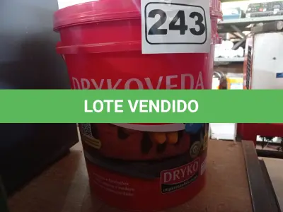 LOTE 243 - 01 BALDE DE DRYKOVEDA, ADITIVO IMPERMEABILIZANTE PARA ARGAMASSA E CONCRETO 18L. (NO ESTADO) ATENÇÃO! FAZER A VISITAÇÃO ANTES DE ARREMATAR, NÃO SABEMOS SE FUNCIONA. LEILÃO NÃO TEM GARANTIA E NEM DEVOLUÇÃO, SUJEITO A POSSÍVEIS AVARIAS VISÍVEIS/OCULTAS E/OU AUSÊNCIA DE COMPONENTES.