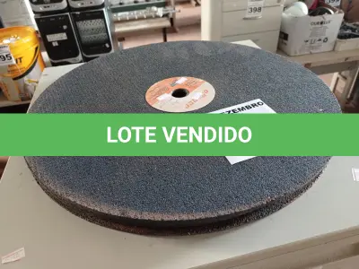LOTE 438 - 05 DISCOS DE CORTE REFORÇADO. (NO ESTADO) ATENÇÃO! FAZER A VISITAÇÃO ANTES DE ARREMATAR, NÃO SABEMOS SE FUNCIONA. LEILÃO NÃO TEM GARANTIA E NEM DEVOLUÇÃO, SUJEITO A POSSÍVEIS AVARIAS VISÍVEIS/OCULTAS E/OU AUSÊNCIA DE COMPONENTES.