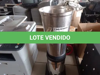 LOTE 289 - 01 LIQUIDIFICADOR INDUSTRIAL MARCA COLOMBO. (NO ESTADO) ATENÇÃO! FAZER A VISITAÇÃO ANTES DE ARREMATAR, NÃO SABEMOS SE FUNCIONA. LEILÃO NÃO TEM GARANTIA E NEM DEVOLUÇÃO, SUJEITO A POSSÍVEIS AVARIAS VISÍVEIS/OCULTAS E/OU AUSÊNCIA DE COMPONENTES.