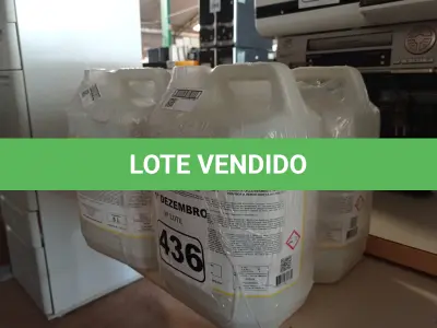 LOTE 436 - 20 LITROS DE DESINFETANTE HOSPITALAR PARA SUPERFÍCIES FIXAS E ARTIGOS NÃO CRÍTICOS. (NO ESTADO) ATENÇÃO! FAZER A VISITAÇÃO ANTES DE ARREMATAR, NÃO SABEMOS SE FUNCIONA. LEILÃO NÃO TEM GARANTIA E NEM DEVOLUÇÃO, SUJEITO A POSSÍVEIS AVARIAS VISÍVEIS/OCULTAS E/OU AUSÊNCIA DE COMPONENTES.