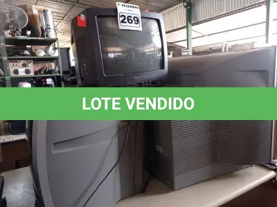LOTE 269 - 03 TV’S DE TUBO MARCAS E MODELOS DIVERSOS. (NO ESTADO) ATENÇÃO! FAZER A VISITAÇÃO ANTES DE ARREMATAR, NÃO SABEMOS SE FUNCIONA. LEILÃO NÃO TEM GARANTIA E NEM DEVOLUÇÃO, SUJEITO A POSSÍVEIS AVARIAS VISÍVEIS/OCULTAS E/OU AUSÊNCIA DE COMPONENTES.