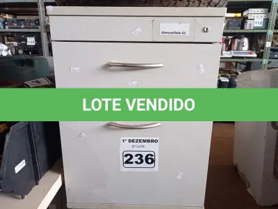 LOTE 236 - 02 GAVETEIROS COM 02 GAVETAS. (NO ESTADO) ATENÇÃO! FAZER A VISITAÇÃO ANTES DE ARREMATAR, NÃO SABEMOS SE FUNCIONA. LEILÃO NÃO TEM GARANTIA E NEM DEVOLUÇÃO, SUJEITO A POSSÍVEIS AVARIAS VISÍVEIS/OCULTAS E/OU AUSÊNCIA DE COMPONENTES.