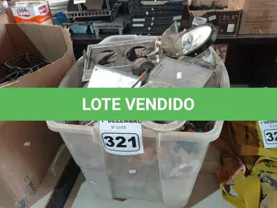 LOTE 321 - 01 LOTE COM MATERIAIS DIVERSOS. (NO ESTADO) ATENÇÃO! FAZER A VISITAÇÃO ANTES DE ARREMATAR, NÃO SABEMOS SE FUNCIONA. LEILÃO NÃO TEM GARANTIA E NEM DEVOLUÇÃO, SUJEITO A POSSÍVEIS AVARIAS VISÍVEIS/OCULTAS E/OU AUSÊNCIA DE COMPONENTES.