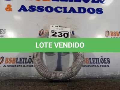 LOTE 230 - 01 ROLO DE CABO FLEXÍVEL 100M 1X2,5MM NA COR CINZA(NOVO). (NO ESTADO) ATENÇÃO! FAZER A VISITAÇÃO ANTES DE ARREMATAR, NÃO SABEMOS SE FUNCIONA. LEILÃO NÃO TEM GARANTIA E NEM DEVOLUÇÃO, SUJEITO A POSSÍVEIS AVARIAS VISÍVEIS/OCULTAS E/OU AUSÊNCIA DE COMPONENTES.