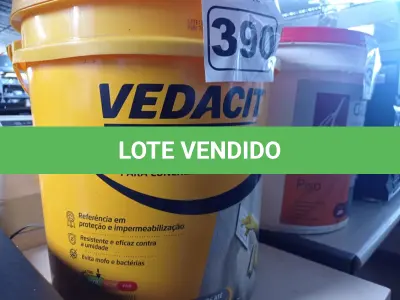 LOTE 390 - 01 BALDE DE VEDACIT, ADITIVO IMPERMEABILIZANTE PARA CONCRETOS E ARGAMASSAS. (NO ESTADO) ATENÇÃO! FAZER A VISITAÇÃO ANTES DE ARREMATAR, NÃO SABEMOS SE FUNCIONA. LEILÃO NÃO TEM GARANTIA E NEM DEVOLUÇÃO, SUJEITO A POSSÍVEIS AVARIAS VISÍVEIS/OCULTAS E/OU AUSÊNCIA DE COMPONENTES.