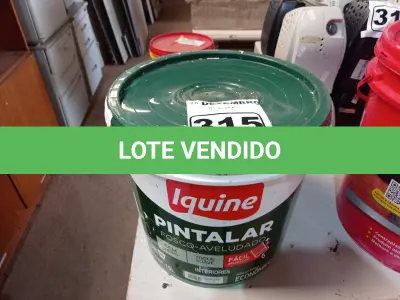 LOTE 315 - 01 BALDE DE TINTA IQUINE PINTALAR FOSCO AVELUDADO BRANCO GELO 15L. (NO ESTADO) ATENÇÃO! FAZER A VISITAÇÃO ANTES DE ARREMATAR, NÃO SABEMOS SE FUNCIONA. LEILÃO NÃO TEM GARANTIA E NEM DEVOLUÇÃO, SUJEITO A POSSÍVEIS AVARIAS VISÍVEIS/OCULTAS E/OU AUSÊNCIA DE COMPONENTES.