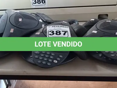 LOTE 387 - 01 LOTE COM VÁRIOS APARELHOS DE AUDIOCONFERÊNCIA. (NO ESTADO) ATENÇÃO! FAZER A VISITAÇÃO ANTES DE ARREMATAR, NÃO SABEMOS SE FUNCIONA. LEILÃO NÃO TEM GARANTIA E NEM DEVOLUÇÃO, SUJEITO A POSSÍVEIS AVARIAS VISÍVEIS/OCULTAS E/OU AUSÊNCIA DE COMPONENTES.