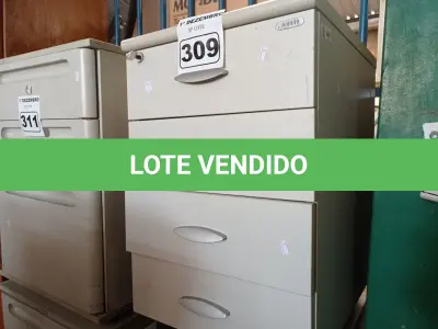 LOTE 309 - 02 GAVETEIROS COM 03 GAVETAS. (NO ESTADO) ATENÇÃO! FAZER A VISITAÇÃO ANTES DE ARREMATAR, NÃO SABEMOS SE FUNCIONA. LEILÃO NÃO TEM GARANTIA E NEM DEVOLUÇÃO, SUJEITO A POSSÍVEIS AVARIAS VISÍVEIS/OCULTAS E/OU AUSÊNCIA DE COMPONENTES.