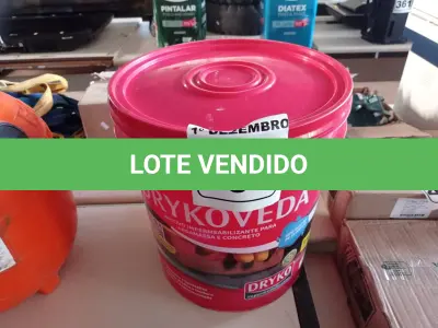 LOTE 403 - 01 BALDE DE DRYKOVEDA, ADITIVO IMPERMEABILIZANTE PARA ARGAMASSA E CONCRETO 18L. (NO ESTADO) ATENÇÃO! FAZER A VISITAÇÃO ANTES DE ARREMATAR, NÃO SABEMOS SE FUNCIONA. LEILÃO NÃO TEM GARANTIA E NEM DEVOLUÇÃO, SUJEITO A POSSÍVEIS AVARIAS VISÍVEIS/OCULTAS E/OU AUSÊNCIA DE COMPONENTES.