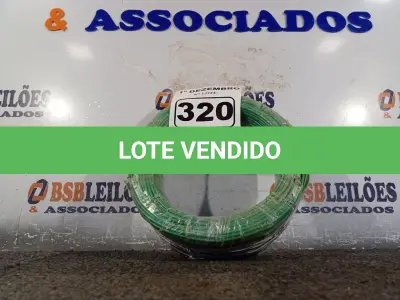 LOTE 320 - 01 ROLO DE CABO FLEXÍVEL 100M 1X2,5MM NA COR VERDE(NOVO). (NO ESTADO) ATENÇÃO! FAZER A VISITAÇÃO ANTES DE ARREMATAR, NÃO SABEMOS SE FUNCIONA. LEILÃO NÃO TEM GARANTIA E NEM DEVOLUÇÃO, SUJEITO A POSSÍVEIS AVARIAS VISÍVEIS/OCULTAS E/OU AUSÊNCIA DE COMPONENTES.