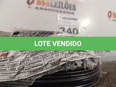 LOTE 340 - 01 ROLO DE CABO FLEXÍVEL 100M 1X2,5MM NA COR PRETA(NOVO). (NO ESTADO) ATENÇÃO! FAZER A VISITAÇÃO ANTES DE ARREMATAR, NÃO SABEMOS SE FUNCIONA. LEILÃO NÃO TEM GARANTIA E NEM DEVOLUÇÃO, SUJEITO A POSSÍVEIS AVARIAS VISÍVEIS/OCULTAS E/OU AUSÊNCIA DE COMPONENTES.