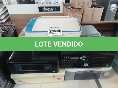 LOTE 259 - 09 IMPRESSORAS MARCAS E MODELOS DIVERSOS. (NO ESTADO) ATENÇÃO! FAZER A VISITAÇÃO ANTES DE ARREMATAR, NÃO SABEMOS SE FUNCIONA. LEILÃO NÃO TEM GARANTIA E NEM DEVOLUÇÃO, SUJEITO A POSSÍVEIS AVARIAS VISÍVEIS/OCULTAS E/OU AUSÊNCIA DE COMPONENTES.