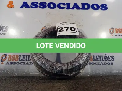 LOTE 270 - 01 ROLO DE CABO FLEXÍVEL 100M 1X4MM NA COR PRETA(NOVO). (NO ESTADO) ATENÇÃO! FAZER A VISITAÇÃO ANTES DE ARREMATAR, NÃO SABEMOS SE FUNCIONA. LEILÃO NÃO TEM GARANTIA E NEM DEVOLUÇÃO, SUJEITO A POSSÍVEIS AVARIAS VISÍVEIS/OCULTAS E/OU AUSÊNCIA DE COMPONENTES.