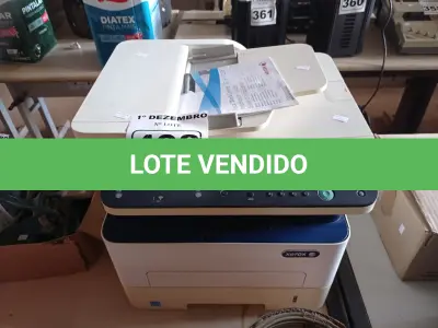 LOTE 408 - 01 IMPRESSORA MULTIFUNCIONAL XEROX WORKCENTRE 3225. (NO ESTADO) ATENÇÃO! FAZER A VISITAÇÃO ANTES DE ARREMATAR, NÃO SABEMOS SE FUNCIONA. LEILÃO NÃO TEM GARANTIA E NEM DEVOLUÇÃO, SUJEITO A POSSÍVEIS AVARIAS VISÍVEIS/OCULTAS E/OU AUSÊNCIA DE COMPONENTES.
