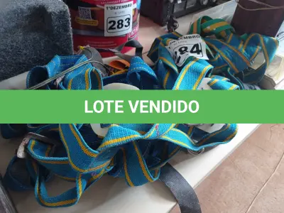 LOTE 284 - 05 CINTOS DE SEGURANÇA NO TRABALHO. (NO ESTADO) ATENÇÃO! FAZER A VISITAÇÃO ANTES DE ARREMATAR, NÃO SABEMOS SE FUNCIONA. LEILÃO NÃO TEM GARANTIA E NEM DEVOLUÇÃO, SUJEITO A POSSÍVEIS AVARIAS VISÍVEIS/OCULTAS E/OU AUSÊNCIA DE COMPONENTES.