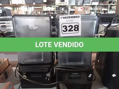 LOTE 328 - 02 LIQUIDIFICADORES PARA DRINK. (NO ESTADO) ATENÇÃO! FAZER A VISITAÇÃO ANTES DE ARREMATAR, NÃO SABEMOS SE FUNCIONA. LEILÃO NÃO TEM GARANTIA E NEM DEVOLUÇÃO, SUJEITO A POSSÍVEIS AVARIAS VISÍVEIS/OCULTAS E/OU AUSÊNCIA DE COMPONENTES.