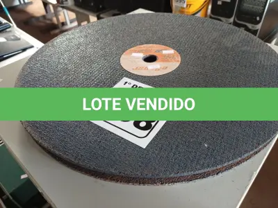 LOTE 438 - 05 DISCOS DE CORTE REFORÇADO. (NO ESTADO) ATENÇÃO! FAZER A VISITAÇÃO ANTES DE ARREMATAR, NÃO SABEMOS SE FUNCIONA. LEILÃO NÃO TEM GARANTIA E NEM DEVOLUÇÃO, SUJEITO A POSSÍVEIS AVARIAS VISÍVEIS/OCULTAS E/OU AUSÊNCIA DE COMPONENTES.