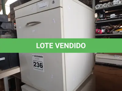 LOTE 236 - 02 GAVETEIROS COM 02 GAVETAS. (NO ESTADO) ATENÇÃO! FAZER A VISITAÇÃO ANTES DE ARREMATAR, NÃO SABEMOS SE FUNCIONA. LEILÃO NÃO TEM GARANTIA E NEM DEVOLUÇÃO, SUJEITO A POSSÍVEIS AVARIAS VISÍVEIS/OCULTAS E/OU AUSÊNCIA DE COMPONENTES.