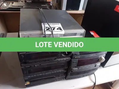 LOTE 274 - 02 APARELHOS DE SOM E 08 APARELHOS DE DVD MARCAS E MODELOS DIVERSOS. (NO ESTADO) ATENÇÃO! FAZER A VISITAÇÃO ANTES DE ARREMATAR, NÃO SABEMOS SE FUNCIONA. LEILÃO NÃO TEM GARANTIA E NEM DEVOLUÇÃO, SUJEITO A POSSÍVEIS AVARIAS VISÍVEIS/OCULTAS E/OU AUSÊNCIA DE COMPONENTES.
