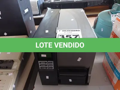 LOTE 357 - 01 IMPRESSORA DE ETIQUETAS MARCA TSC. (NO ESTADO) ATENÇÃO! FAZER A VISITAÇÃO ANTES DE ARREMATAR, NÃO SABEMOS SE FUNCIONA. LEILÃO NÃO TEM GARANTIA E NEM DEVOLUÇÃO, SUJEITO A POSSÍVEIS AVARIAS VISÍVEIS/OCULTAS E/OU AUSÊNCIA DE COMPONENTES.