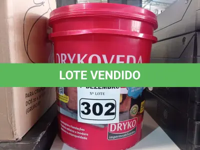 LOTE 302 - 01 BALDE DE DRYKOVEDA, ADITIVO IMPERMEABILIZANTE PARA ARGAMASSA E CONCRETO 18L. (NO ESTADO) ATENÇÃO! FAZER A VISITAÇÃO ANTES DE ARREMATAR, NÃO SABEMOS SE FUNCIONA. LEILÃO NÃO TEM GARANTIA E NEM DEVOLUÇÃO, SUJEITO A POSSÍVEIS AVARIAS VISÍVEIS/OCULTAS E/OU AUSÊNCIA DE COMPONENTES.
