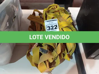 LOTE 322 - 05 CINTOS DE SEGURANÇA NO TRABALHO. (NO ESTADO) ATENÇÃO! FAZER A VISITAÇÃO ANTES DE ARREMATAR, NÃO SABEMOS SE FUNCIONA. LEILÃO NÃO TEM GARANTIA E NEM DEVOLUÇÃO, SUJEITO A POSSÍVEIS AVARIAS VISÍVEIS/OCULTAS E/OU AUSÊNCIA DE COMPONENTES.