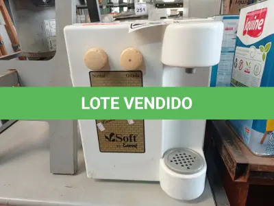 LOTE 255 - 01 PURIFICADOR DE ÁGUA REFRIGERADO MARCA SOFT. (NO ESTADO) ATENÇÃO! FAZER A VISITAÇÃO ANTES DE ARREMATAR, NÃO SABEMOS SE FUNCIONA. LEILÃO NÃO TEM GARANTIA E NEM DEVOLUÇÃO, SUJEITO A POSSÍVEIS AVARIAS VISÍVEIS/OCULTAS E/OU AUSÊNCIA DE COMPONENTES.