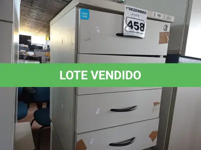 LOTE 458 - 02 GAVETEIROS SENDO 01 COM 04 E OUTRO COM 03 GAVETAS. (NO ESTADO) ATENÇÃO! FAZER A VISITAÇÃO ANTES DE ARREMATAR, NÃO SABEMOS SE FUNCIONA. LEILÃO NÃO TEM GARANTIA E NEM DEVOLUÇÃO, SUJEITO A POSSÍVEIS AVARIAS VISÍVEIS/OCULTAS E/OU AUSÊNCIA DE COMPONENTES.