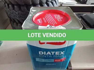 LOTE 362 - 01 LATA DE TINTA IQUINE DIATEX PINTA MAIS 18L FOSCO AVELUDADO COR MARFIM. (NO ESTADO) ATENÇÃO! FAZER A VISITAÇÃO ANTES DE ARREMATAR, NÃO SABEMOS SE FUNCIONA. LEILÃO NÃO TEM GARANTIA E NEM DEVOLUÇÃO, SUJEITO A POSSÍVEIS AVARIAS VISÍVEIS/OCULTAS E/OU AUSÊNCIA DE COMPONENTES.