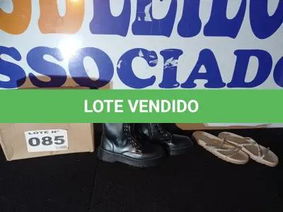 LOTE 085 - 02 – PARES DE CALÇADOS FEMININOS Nº 38 (NO ESTADO, NÃO SABEMOS SE FUNCIONA. LEILÃO NÃO TEM GARANTIA E NEM DEVOLUÇÃO, SUJEITO A POSSÍVEIS AVARIAS VISÍVEIS/OCULTAS E/OU AUSÊNCIA DE COMPONENTES)